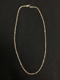 Two-Tone Popcorn Link 2mm Wide 16in Long Sterling Silver Chain