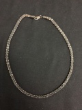 Popcorn Link 4.0mm Wide 16in Long Oxidized Sterling Silver Chain