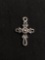 Vintage Style 24x15mm Sterling Silver Cross Pendant