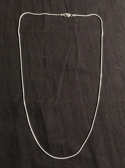 Snake Link 1mm Wide 20in Long High Polished Signed Designer Sterling Silver Italian Made Chain