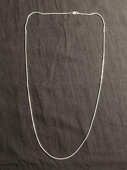 Snake Link 1mm Wide 24in Long High Polished Signed Designer Sterling Silver Italian Made Chain