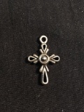 Vintage Style 24x15mm Sterling Silver Cross Pendant
