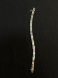 FAS Designer 6mm Wide High Polished 8in Long Screw Head Motif Sterling Silver Link Bracelet