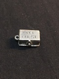 Danecraft Designer 16x10x10mm Hope Chest Motif Opening Sterling Silver Charm Pendant