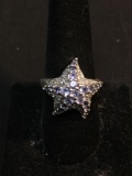 Starfish Design 20mm Diameter Feature w/ Graduating Round Faceted Tanzanite Gem Accents Thai Made