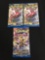 Lot of 3 Factory Sealed Break Point Pokemon 10 Card Booster Packs