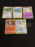 Lot of 5 Holo & Reverse Foil DARKNESS ABLAZE Pokemon Cards W/ Coin