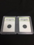 Lot of 2 INB Certified Authentic Meteorite Space Rocks - Argentina 1576 AD