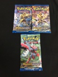 Lot of 3 Factory Sealed Break Point Pokemon 10 Card Booster Packs