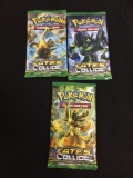 Lot of 3 Factory Sealed XY Fates Collide Pokemon 10 Card Booster Packs