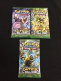 Lot of 3 Factory Sealed XY Fates Collide Pokemon 10 Card Booster Packs