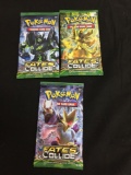 Lot of 3 Factory Sealed XY Fates Collide Pokemon 10 Card Booster Packs