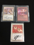 Lot of 3 Vintage ARTIST SIGNED AUTO MTG Magic The Gathering Cards