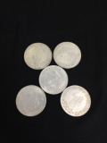 Lot of 5 Vintage Romania Silver Tone Large Coins - Silver? SEE DESCRIPTION