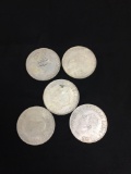 Lot of 5 Vintage Romania Silver Tone Large Coins - Silver? SEE DESCRIPTION