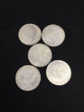 Lot of 5 Vintage Romania Silver Tone Large Coins - Silver? SEE DESCRIPTION