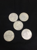 Lot of 5 Vintage Romania Silver Tone Large Coins - Silver? SEE DESCRIPTION