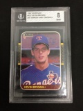 BGS Graded 1987 Donruss KEVIN BROWN Rangers ROOKIE Baseball Card - NM-MT 8