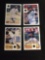 4 Card Lot of Certified Autographed Baseball Cards from Collection