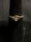 Antique 14K Yellow Gold DIAMOND & EMERALD Stunning Ring Size 6 - 1.7 Grams