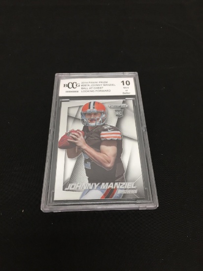 BCCG Graded Mint 10 - 2014 Panini Prizm #287A Johnny Manziel Ball at Chest Looking Forward RC