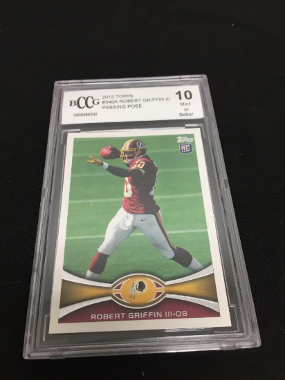 BCCG Graded Mint 10 - 2012 Topps #340A Robert Griffin III Passing Pose RC