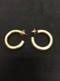 Vintage Gold Colored Semi Circle Earrings