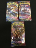 Lot of 3 Sword and Shield Pokemon Factory Sealed Trading Card Packs