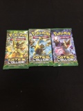 Lot of 3 Fates Collide Pokemon XY Factory Sealed Trading Card Packs