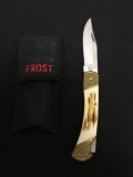 Vintage Frost Cutlery Solingen Steel Pocket Knife Cool Handle in Frost Case