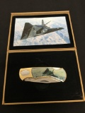Air Force Jet Stainless Pocker Knife in Wooden Case from Collection
