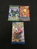 Lot of 3 POKEMON Factory Sealed Packs XY Breakpoint/Fates Collide/Steam & Siege