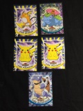 5 Card Lot of Vintage Topps Pokemon Cards with 2 Pikachu, Blastoise & More!