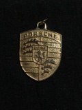 18K SOLID YELLOW GOLD - Vintage PORSCHE STUTTGART Crest Shield Pendant TK012 - 7.5 Grams