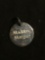 Round 21mm Diameter High Polished Engravable Sterling Silver Signet Pendant