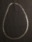Triple Braided Herringbone Link 5mm Wide 20in Long Italian Made Sterling Silver Necklace