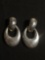High Polished Oval 35x25x6mm Pair of Sterling Silver Clip On Earrings