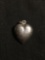 Puffy Heart Design 22x20x8mm Sterling Silver Pendant