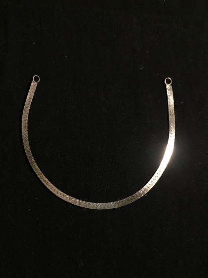 Engraved Herringbone Link 3mm Wide Sterling Silver Bracelet