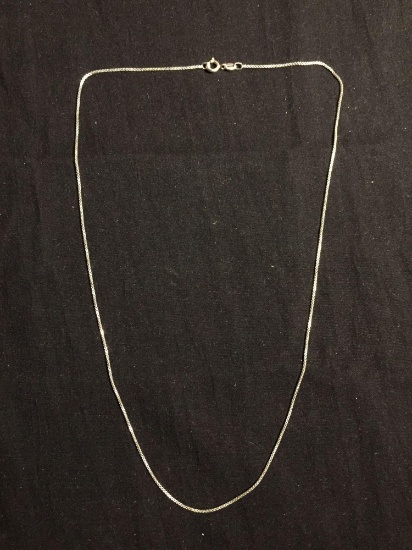 Box Link 1mm Wide 20in Long High Polished Sterling Silver Chain