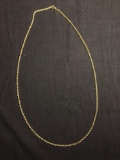 Gold-Tone Rope Link 2.5mm Wide 30in Long Sterling Silver Chain