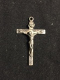 Detailed 34x20mm Sterling Silver Crucifixion Pendant