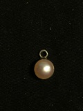 Round 7mm Rose Pearl Center Mexican Made Sterling Silver Pendant