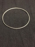 Texture Detailed 1.75mm Wide 3in Diameter Sterling Silver Bangle Bracelet