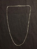 Box Link 1mm Wide 20in Long High Polished Sterling Silver Chain