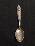 Gold Nugget Themed Detailed 4.5in Long 1in Wide Signed Designer Sterling Silver Collectible Spoon