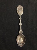 Dutch Made US Eagle & Liberty Bell Patriotic Detailed 5in Long 1in Wide Signed Designer Sterling