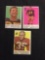 3 Card Lot of 1959 Topps Football Cards - #11, #12, #13 Vintage Football Cards