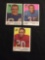 3 Card Lot of 1959 Topps Football Cards - #43, #44, #45 Vintage Football Cards
