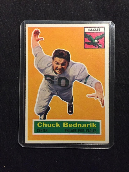 1956 Topps #28 CHUCK BEDNARIK Eagles Vintage Football Card